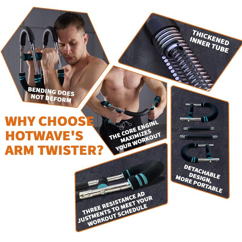 HOTWAVE Twister Arm Trainer, Adjustable Chest Workout Equipment, Arm Trainer for Men, Chest Trainer for Men, Shoulder Muscle Training, Portable Spring Resistance Home Fitness Equipment