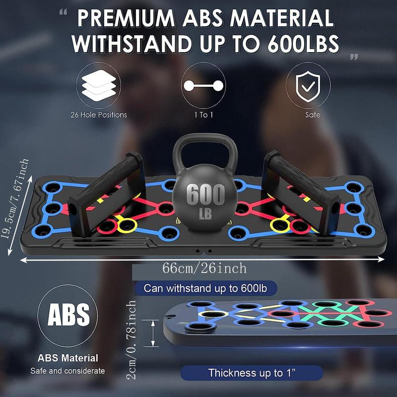 Push up Board, 1 Set Portable Foldable Push up Board, Fitness Equipment for Home Gym Workout, Valentine'S Day Gift, Strength Training Equipment, Fitness Equipment Accessories, Portable Exercise Machine